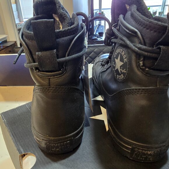NEW CONVERSE ALL TERRAIN HI Waterproof Leather Boots Shoes 168864c Black SZ 10 - Picture 3 of 16